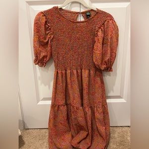 Wild Fable Orange & Pink Floral Dress